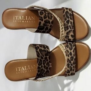 Italina Leopard and Gold Wedge Sandals ❤️❤️❤️❤️